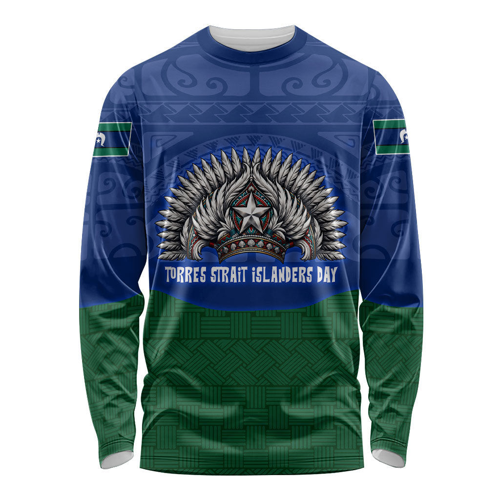 Torres Strait Islanders Day Traditional Dhari Headdress Long Sleeve Shirt Indigenous Australian Tribal Weaving Pattern Culture