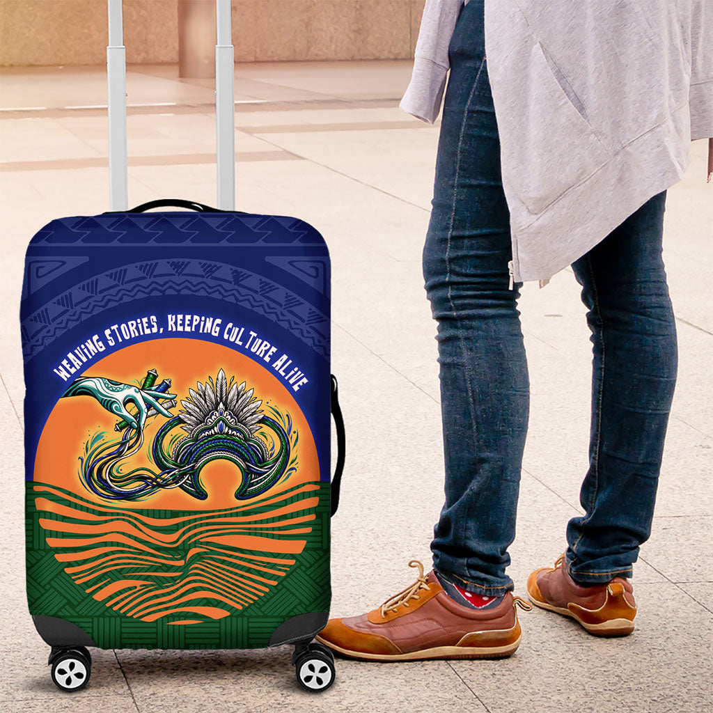 Torres Strait Islanders Day Traditional Dhari Headdress Luggage Cover Indigenous Australian Tribal Weaving Pattern Culture