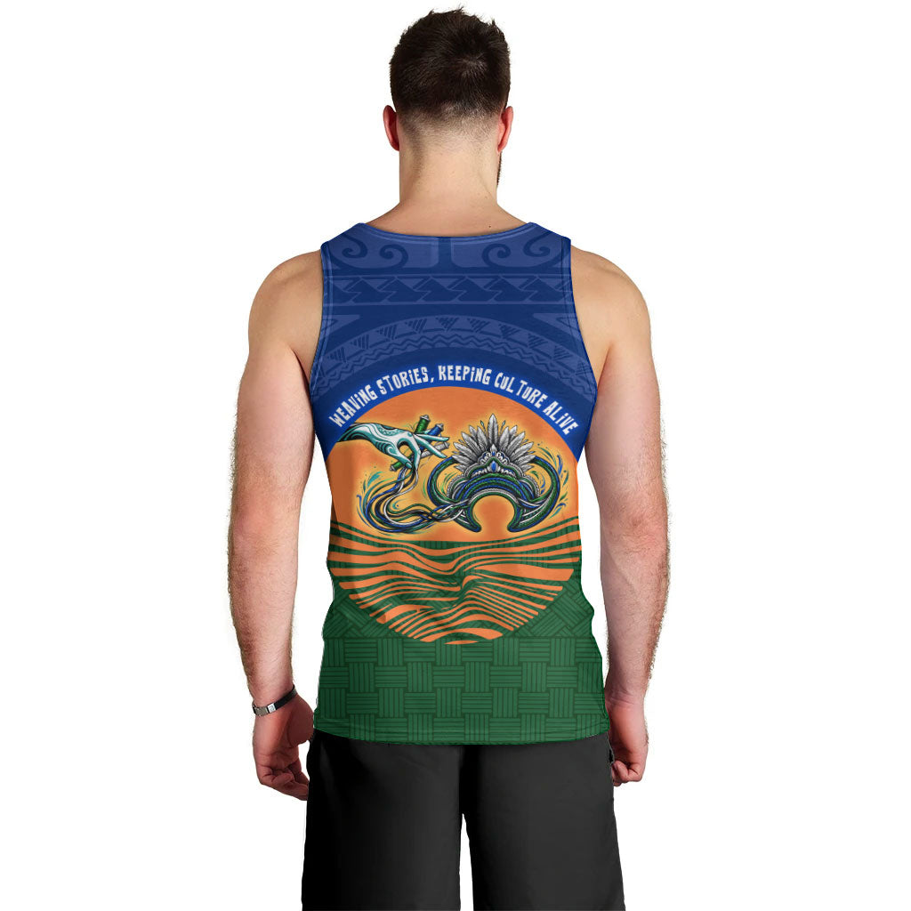 Torres Strait Islanders Day Traditional Dhari Headdress Men Tank Top Indigenous Australian Tribal Weaving Pattern Culture