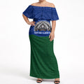 Torres Strait Islanders Day Traditional Dhari Headdress Off Shoulder Maxi Dress Indigenous Australian Tribal Weaving Pattern Culture