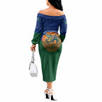 Torres Strait Islanders Day Traditional Dhari Headdress Off The Shoulder Long Sleeve Dress Indigenous Australian Tribal Weaving Pattern Culture