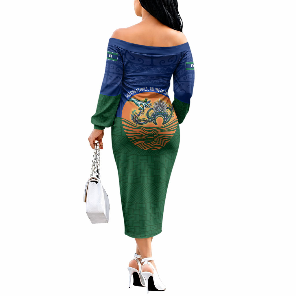 Torres Strait Islanders Day Traditional Dhari Headdress Off The Shoulder Long Sleeve Dress Indigenous Australian Tribal Weaving Pattern Culture