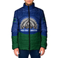 Torres Strait Islanders Day Traditional Dhari Headdress Padded Jacket Indigenous Australian Tribal Weaving Pattern Culture