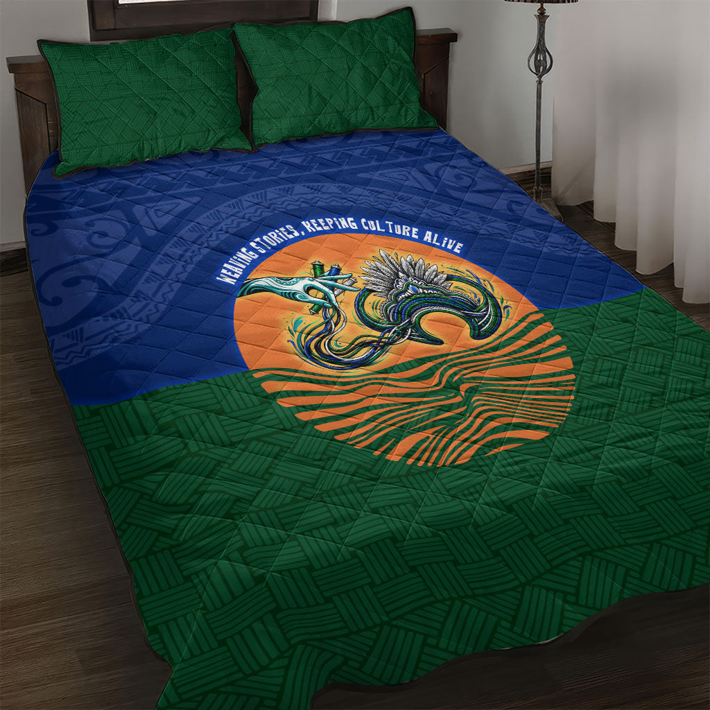 Torres Strait Islanders Day Traditional Dhari Headdress Quilt Bed Set Indigenous Australian Tribal Weaving Pattern Culture