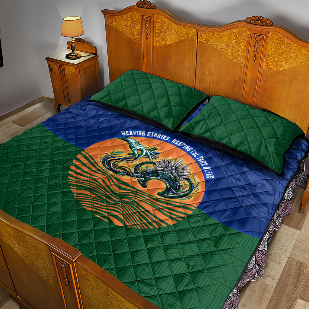 Torres Strait Islanders Day Traditional Dhari Headdress Quilt Bed Set Indigenous Australian Tribal Weaving Pattern Culture