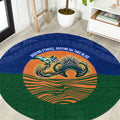 Torres Strait Islanders Day Traditional Dhari Headdress Round Carpet Indigenous Australian Tribal Weaving Pattern Culture