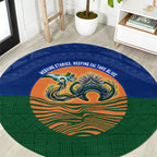 Torres Strait Islanders Day Traditional Dhari Headdress Round Carpet Indigenous Australian Tribal Weaving Pattern Culture