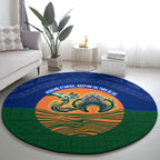Torres Strait Islanders Day Traditional Dhari Headdress Round Carpet Indigenous Australian Tribal Weaving Pattern Culture