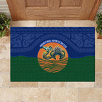 Torres Strait Islanders Day Traditional Dhari Headdress Rubber Doormat Indigenous Australian Tribal Weaving Pattern Culture