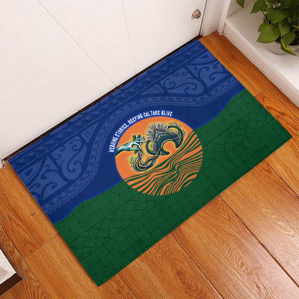 Torres Strait Islanders Day Traditional Dhari Headdress Rubber Doormat Indigenous Australian Tribal Weaving Pattern Culture