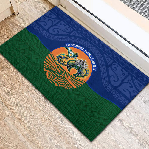 Torres Strait Islanders Day Traditional Dhari Headdress Rubber Doormat Indigenous Australian Tribal Weaving Pattern Culture