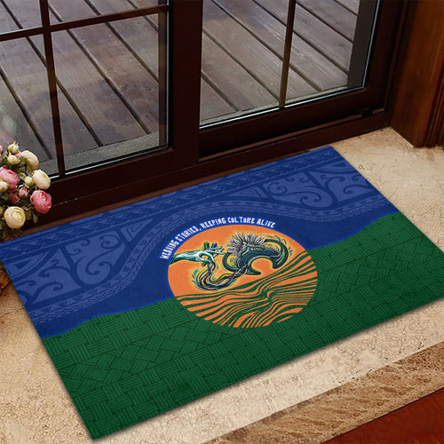 Torres Strait Islanders Day Traditional Dhari Headdress Rubber Doormat Indigenous Australian Tribal Weaving Pattern Culture