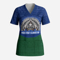 Torres Strait Islanders Day Traditional Dhari Headdress Scrub Top Indigenous Australian Tribal Weaving Pattern Culture