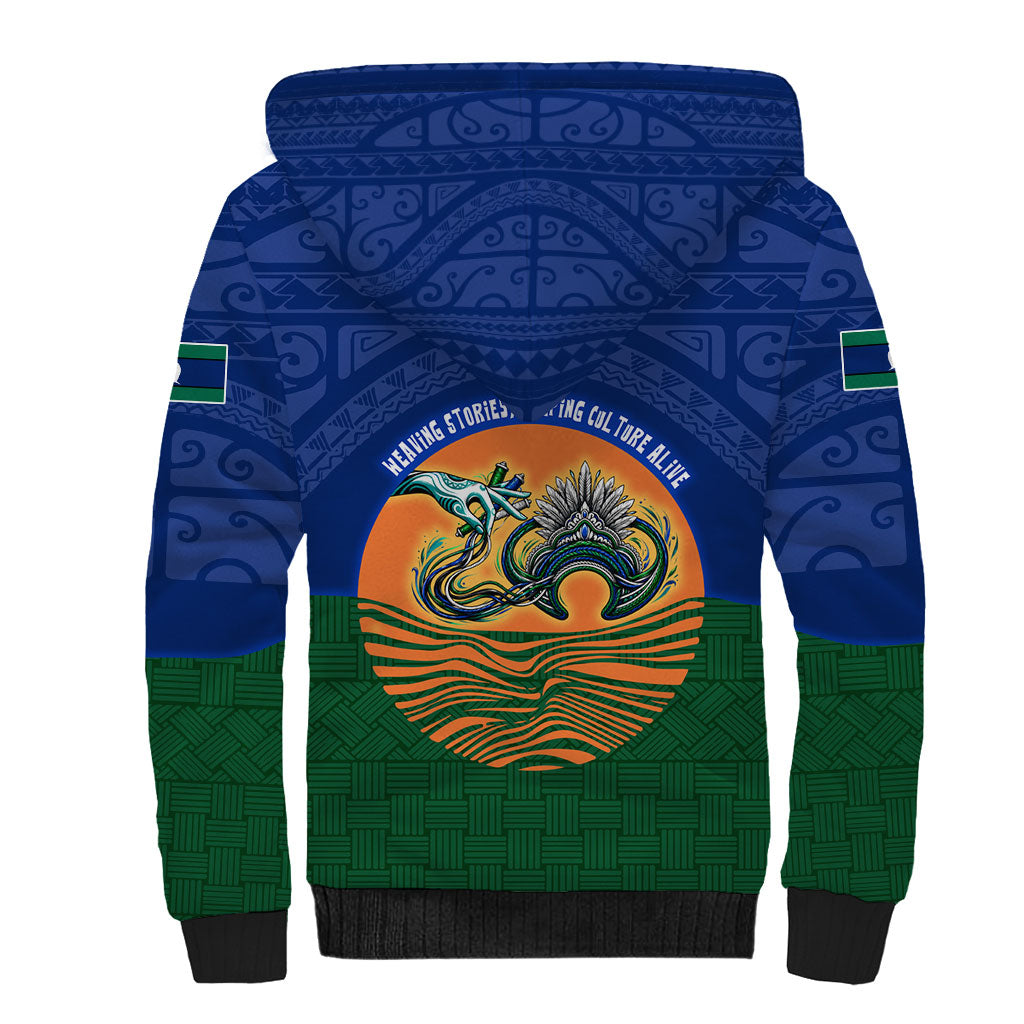 Torres Strait Islanders Day Traditional Dhari Headdress Sherpa Hoodie Indigenous Australian Tribal Weaving Pattern Culture