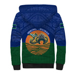 Torres Strait Islanders Day Traditional Dhari Headdress Sherpa Hoodie Indigenous Australian Tribal Weaving Pattern Culture