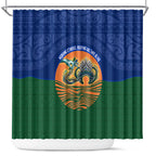 Torres Strait Islanders Day Traditional Dhari Headdress Shower Curtain Indigenous Australian Tribal Weaving Pattern Culture