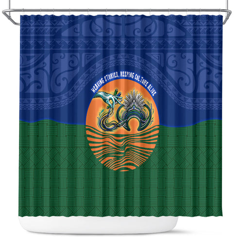 Torres Strait Islanders Day Traditional Dhari Headdress Shower Curtain Indigenous Australian Tribal Weaving Pattern Culture