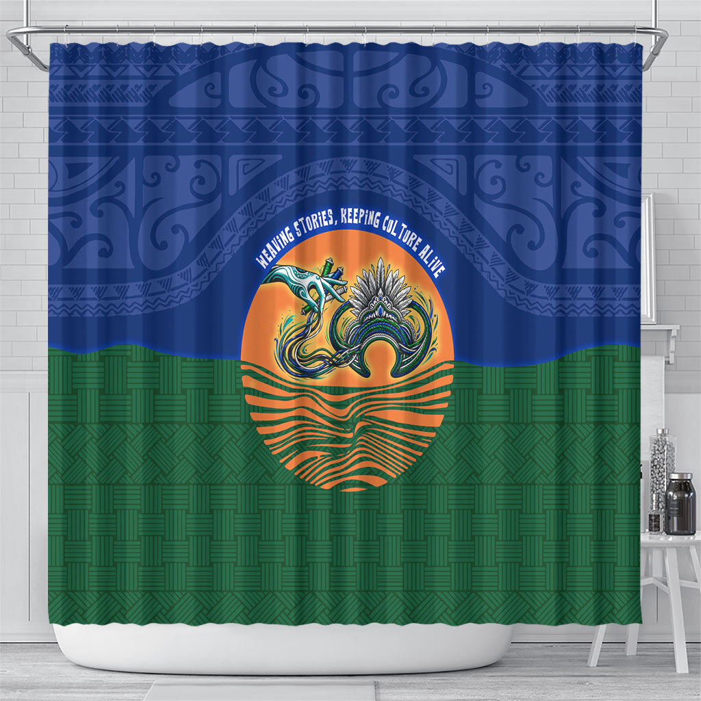 Torres Strait Islanders Day Traditional Dhari Headdress Shower Curtain Indigenous Australian Tribal Weaving Pattern Culture