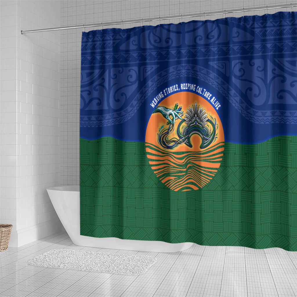 Torres Strait Islanders Day Traditional Dhari Headdress Shower Curtain Indigenous Australian Tribal Weaving Pattern Culture