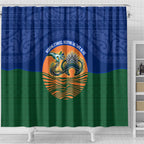 Torres Strait Islanders Day Traditional Dhari Headdress Shower Curtain Indigenous Australian Tribal Weaving Pattern Culture