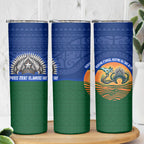 Torres Strait Islanders Day Traditional Dhari Headdress Skinny Tumbler Indigenous Australian Tribal Weaving Pattern Culture