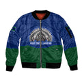 Torres Strait Islanders Day Traditional Dhari Headdress Sleeve Zip Bomber Jacket Indigenous Australian Tribal Weaving Pattern Culture