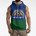 Torres Strait Islanders Day Traditional Dhari Headdress Sleeveless Hoodie Indigenous Australian Tribal Weaving Pattern Culture