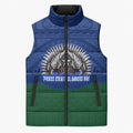Torres Strait Islanders Day Traditional Dhari Headdress Sleeveless Puffer Jacket Indigenous Australian Tribal Weaving Pattern Culture