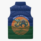 Torres Strait Islanders Day Traditional Dhari Headdress Sleeveless Puffer Jacket Indigenous Australian Tribal Weaving Pattern Culture