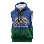 Torres Strait Islanders Day Traditional Dhari Headdress Sleeveless Zip Hoodie Indigenous Australian Tribal Weaving Pattern Culture