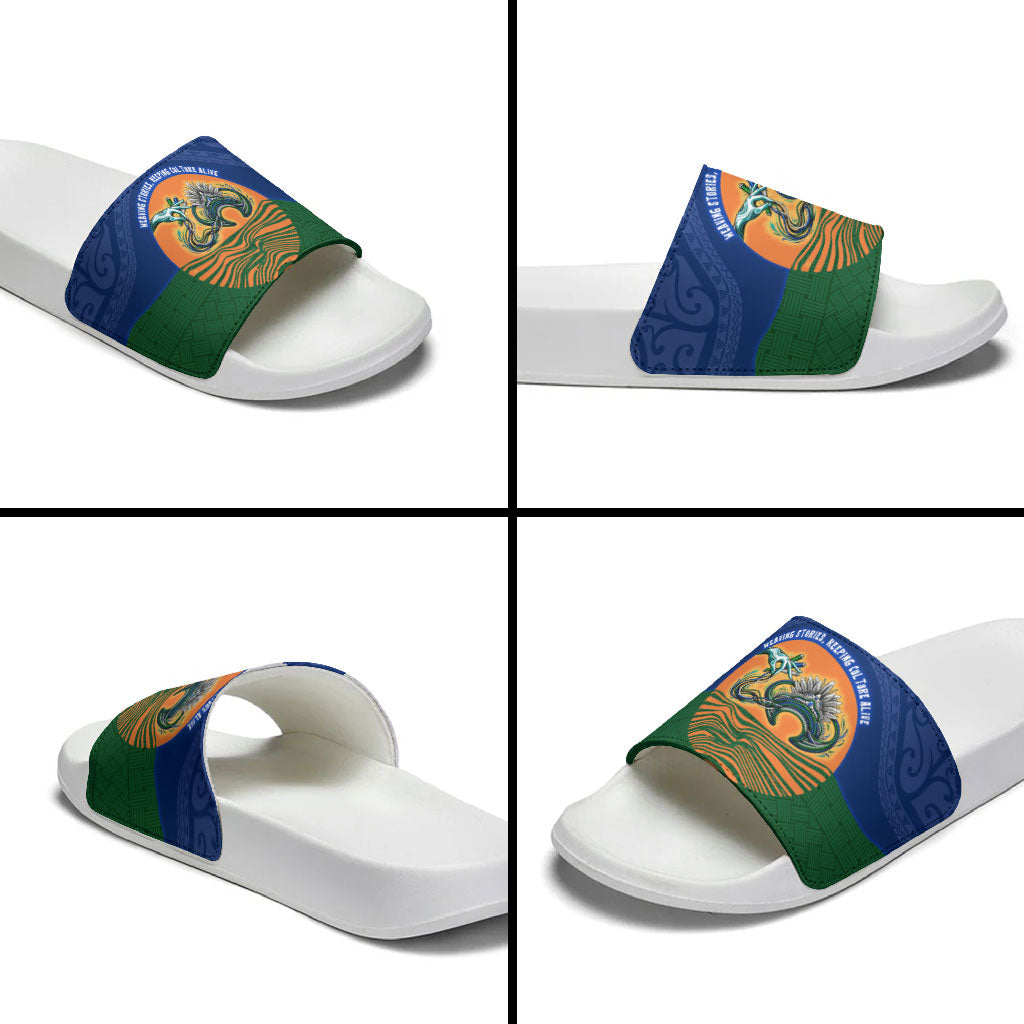 Torres Strait Islanders Day Traditional Dhari Headdress Slide Sandals Indigenous Australian Tribal Weaving Pattern Culture