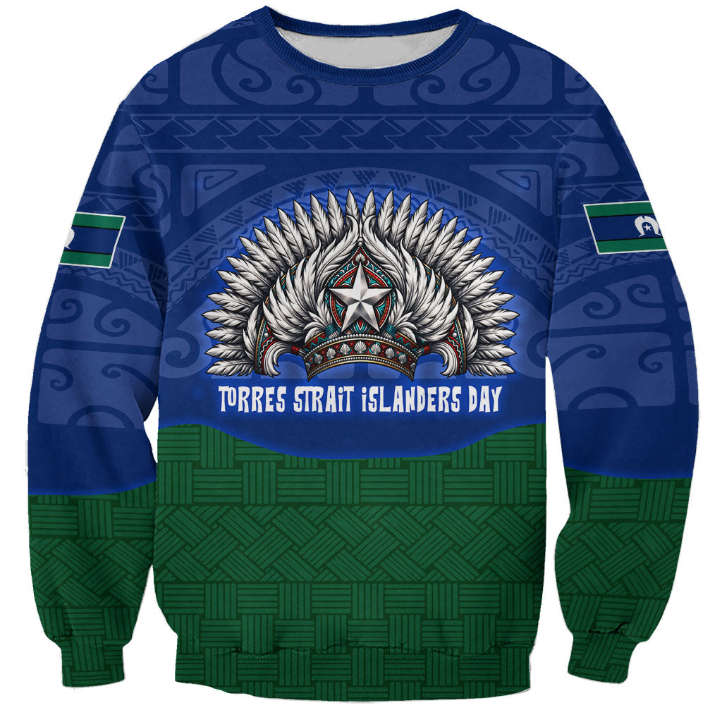 Torres Strait Islanders Day Traditional Dhari Headdress Sweatshirt Indigenous Australian Tribal Weaving Pattern Culture
