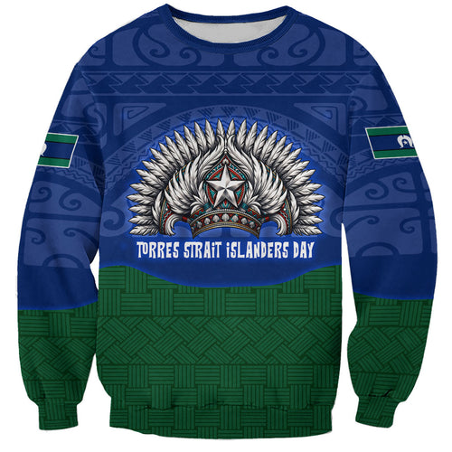 Torres Strait Islanders Day Traditional Dhari Headdress Sweatshirt Indigenous Australian Tribal Weaving Pattern Culture