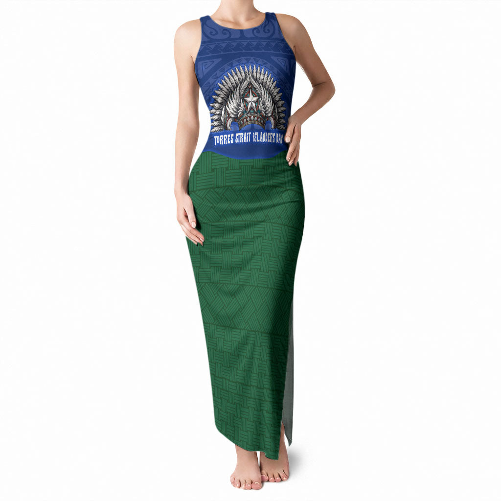Torres Strait Islanders Day Traditional Dhari Headdress Tank Maxi Dress Indigenous Australian Tribal Weaving Pattern Culture