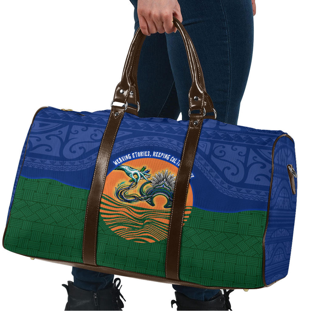 Torres Strait Islanders Day Traditional Dhari Headdress Travel Bag Indigenous Australian Tribal Weaving Pattern Culture