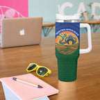 Torres Strait Islanders Day Traditional Dhari Headdress Tumbler With Handle Indigenous Australian Tribal Weaving Pattern Culture
