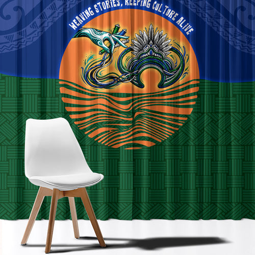 Torres Strait Islanders Day Traditional Dhari Headdress Window Curtain Indigenous Australian Tribal Weaving Pattern Culture
