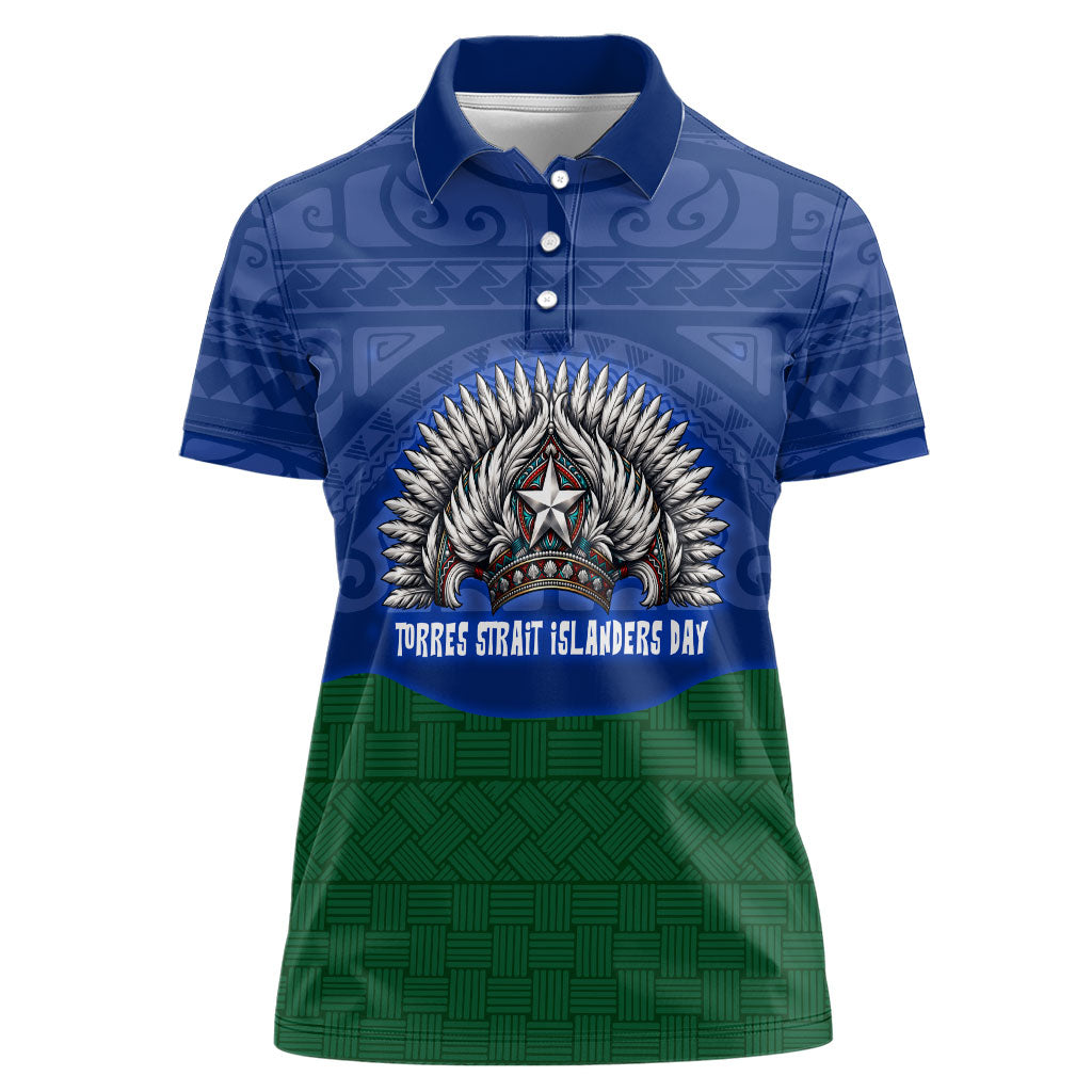 Torres Strait Islanders Day Traditional Dhari Headdress Women Polo Shirt Indigenous Australian Tribal Weaving Pattern Culture