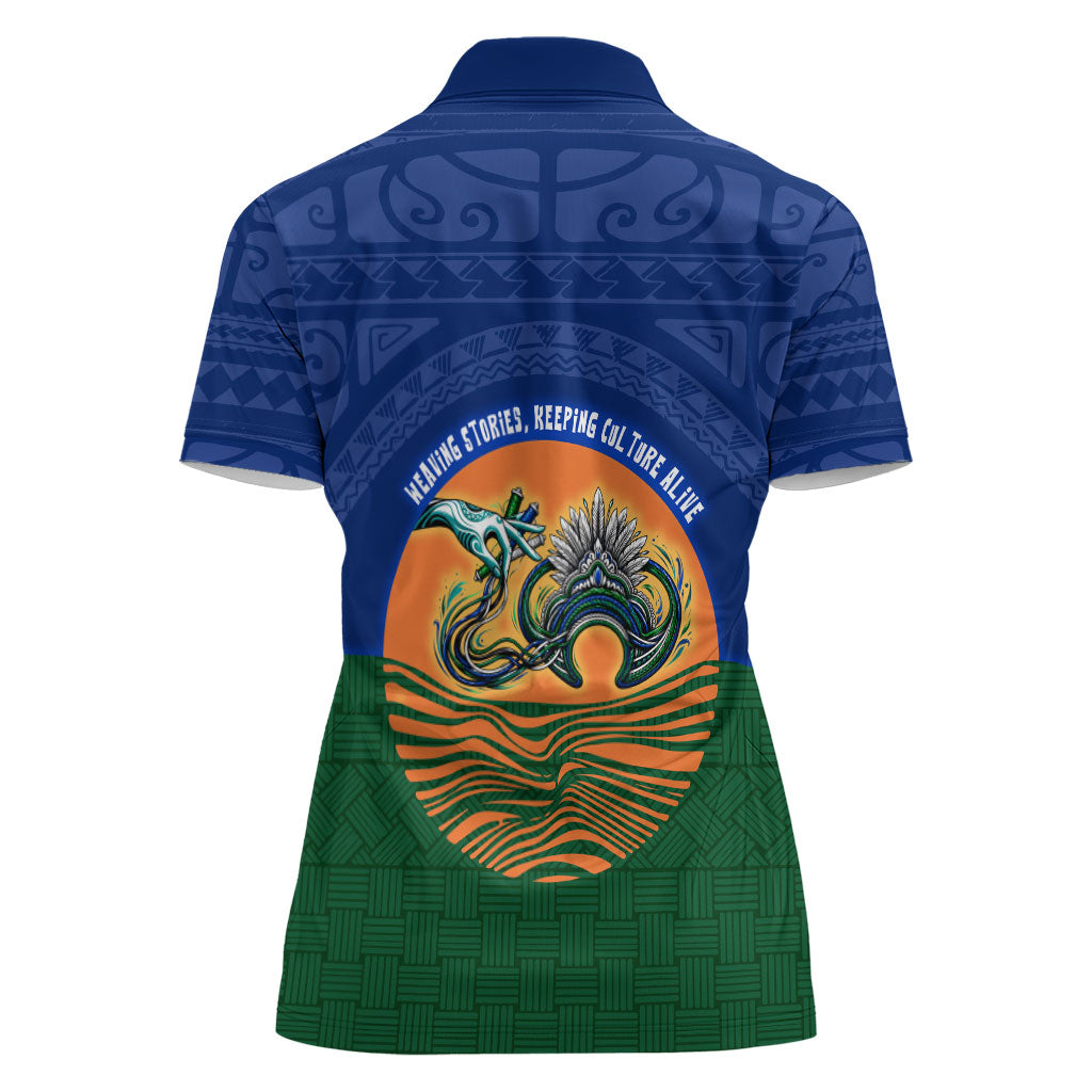 Torres Strait Islanders Day Traditional Dhari Headdress Women Polo Shirt Indigenous Australian Tribal Weaving Pattern Culture