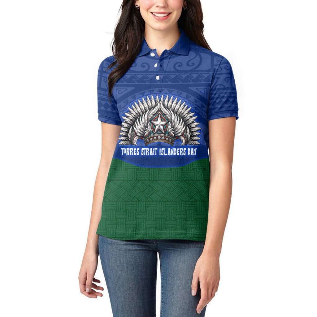 Torres Strait Islanders Day Traditional Dhari Headdress Women Polo Shirt Indigenous Australian Tribal Weaving Pattern Culture