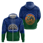 Torres Strait Islanders Day Traditional Dhari Headdress Zip Hoodie Indigenous Australian Tribal Weaving Pattern Culture
