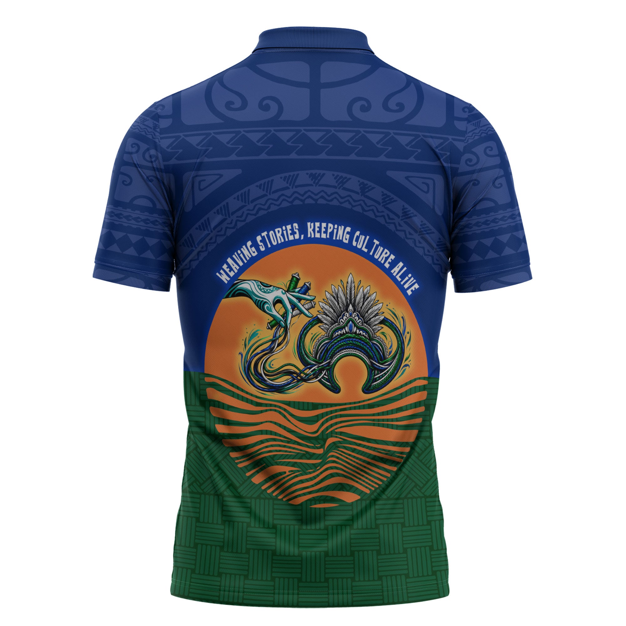 Torres Strait Islanders Day Traditional Dhari Headdress Zipper Polo Shirt Indigenous Australian Tribal Weaving Pattern Culture