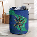 Torres Strait Islanders Fiery Wind Dance Drum Laundry Basket Indigenous Australian Tribal Warrior Musical Culture Art