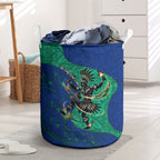 Torres Strait Islanders Fiery Wind Dance Drum Laundry Basket Indigenous Australian Tribal Warrior Musical Culture Art