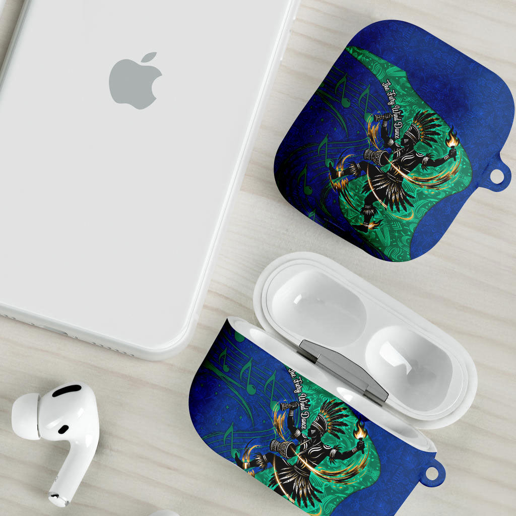 Torres Strait Islanders Fiery Wind Dance Drum AirPods Case Indigenous Australian Tribal Warrior Musical Culture Art