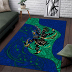 Torres Strait Islanders Fiery Wind Dance Drum Area Rug Indigenous Australian Tribal Warrior Musical Culture Art