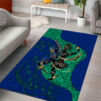 Torres Strait Islanders Fiery Wind Dance Drum Area Rug Indigenous Australian Tribal Warrior Musical Culture Art
