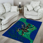 Torres Strait Islanders Fiery Wind Dance Drum Area Rug Indigenous Australian Tribal Warrior Musical Culture Art