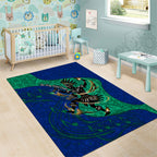 Torres Strait Islanders Fiery Wind Dance Drum Area Rug Indigenous Australian Tribal Warrior Musical Culture Art