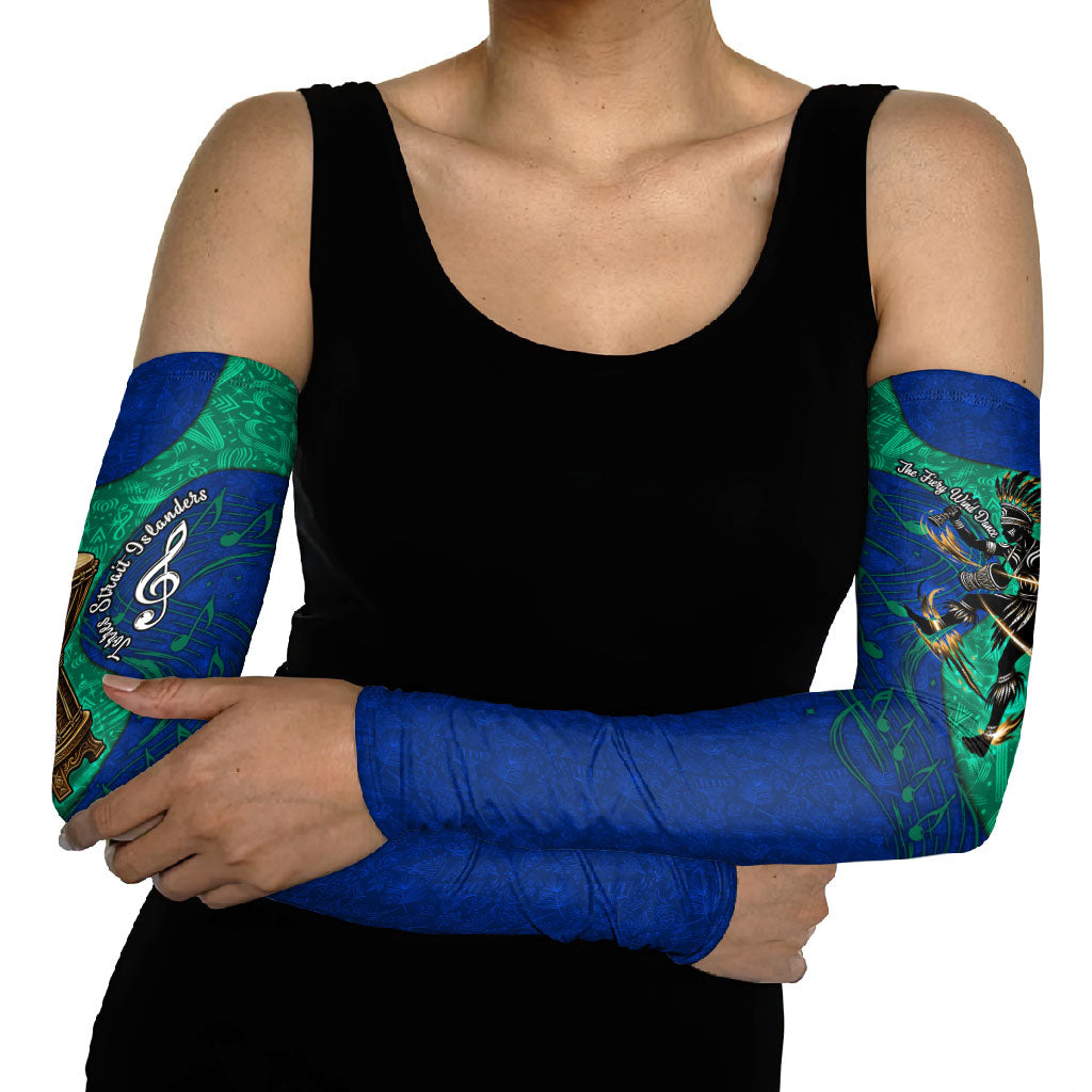 Torres Strait Islanders Fiery Wind Dance Drum Arm Sleeves Indigenous Australian Tribal Warrior Musical Culture Art